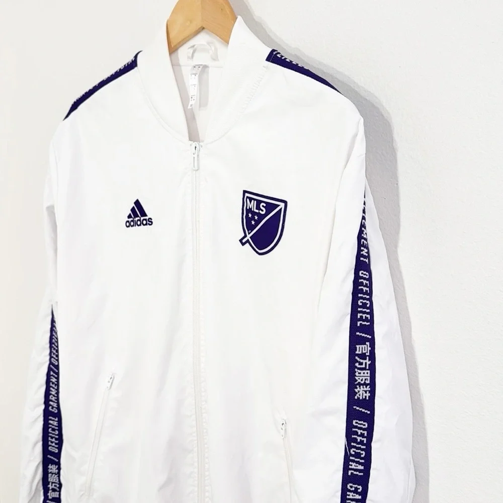 ADIDAS MLS Jacket All Star Game Full Zip Front, Zipper Pockets Like New! Size L - Picture 4 of 8